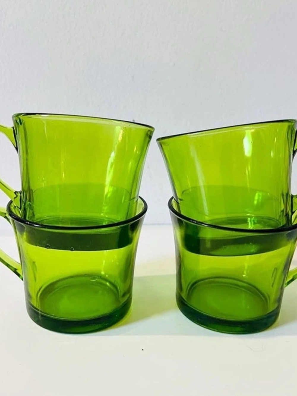 Duralex Versailles Mug Green Glass Cups Set of 4